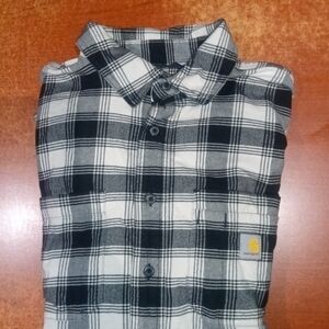 Carhartt Men's Black and White Flannel Shirt